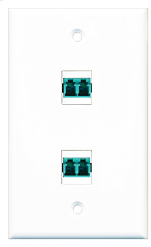 RiteAV - 2 Port LC Fiber 10GB Duplex Wall Plate - White