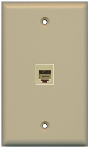 RiteAV Rj11/12 Phone Wall Plate 1 Gang Flat - Ivory