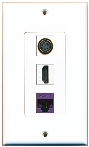 RiteAV - 1 Port HDMI 1 S-Video 1 Cat5e Ethernet Purple Wall Plate Decorative