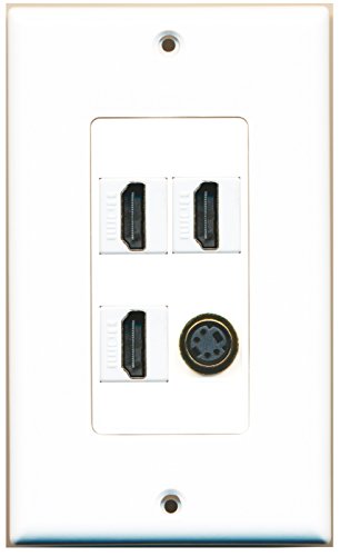 RiteAV - 3 Port HDMI 1 Port S-Video Wall Plate Decorative