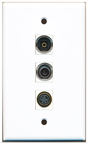 RiteAV - 1 Port S-Video and 1 Port Toslink and 1 Port 3.5mm Wall Plate
