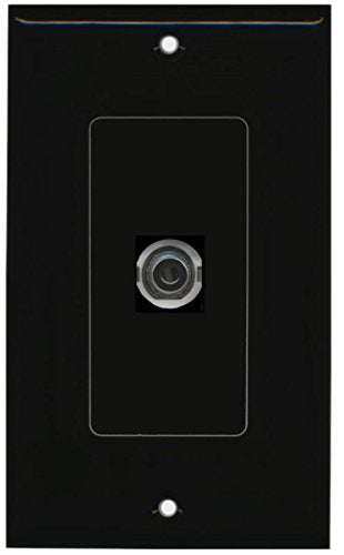 RiteAV - 1 3.5mm Audio-Headphone Jack Port Wall Plate Decorative - Black