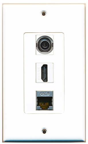 RiteAV - 1 Port HDMI and 1 Port Shielded Cat6 Ethernet and 1 Port 3.5mm Decorative Wall Plate