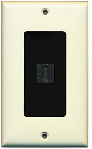RiteAV HDMI 2.0 Keystone Decorative Wall Plate - Light Almond/Black 1 Port