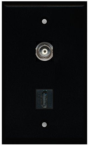 RiteAV - Black 1 Port HDMI 1 Port BNC Wall Plate
