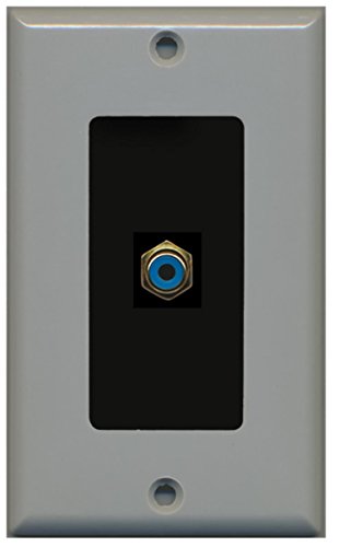 RiteAV - 1 RCA Blue for Subwoofer Audio Port Wall Plate Decorative - Gray/Black