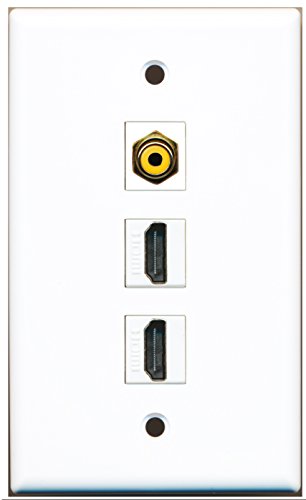 RiteAV - 2 Port HDMI 1 RCA Yellow Wall Plate