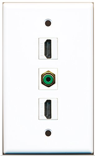 RiteAV - 2 Port HDMI and 1 Port RCA Green Wall Plate