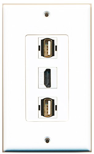 RiteAV - 1 Port HDMI 2 Port USB A-A Wall Plate Decorative