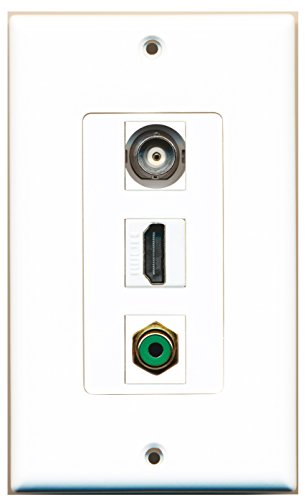 RiteAV - 1 Port HDMI 1 RCA Green 1 BNC Wall Plate Decorative