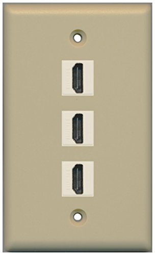 RiteAV - 3 Port HDMI Wall Plate - Ivory