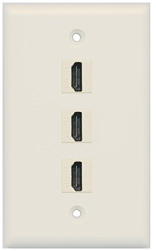 RiteAV - 3 Port HDMI Wall Plate - Light Almond
