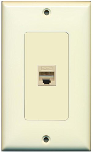 RiteAV - New Single Port Decorative Network Wall Plate - (Tooless) F/F - Light Almond