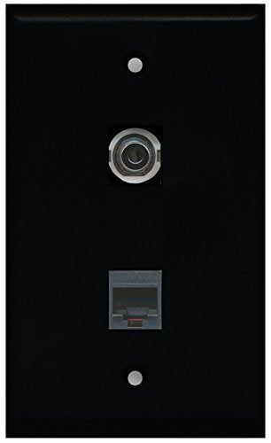 RiteAV - Black 1 Port Phone Black 1 Port 3.5mm Wall Plate