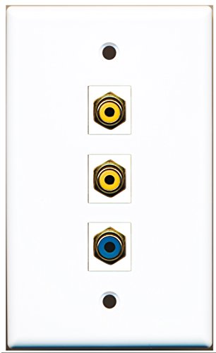 RiteAV - 2 Port RCA Yellow and 1 Port RCA Blue Wall Plate