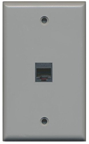 RiteAV Rj11/12 Phone Wall Plate 1 Gang Flat - Gray
