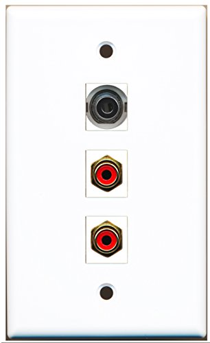 RiteAV - 2 Port RCA Red and 1 Port 3.5mm Wall Plate