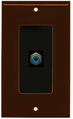 RiteAV - 1 RCA Blue for Subwoofer Audio Port Wall Plate Decorative - Brown/Black