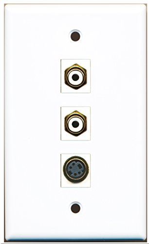 RiteAV - 2 Port RCA White and 1 Port S-Video Wall Plate