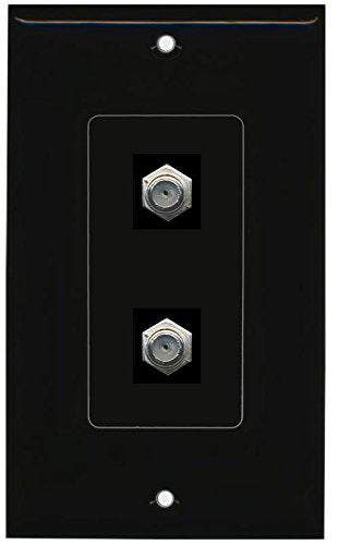RiteAV (1 Gang Decorative) 2 Coax Black Wall Plate Black