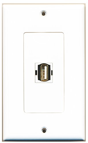 RiteAV - 1 USB A-A Female Port Wall Plate Decorative White
