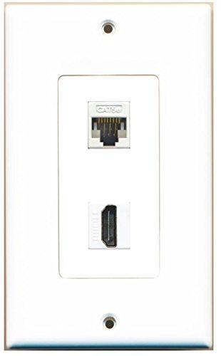 RiteAV - 1 Cat5e Ethernet and 1 HDMI Decorative Wall Plate - White