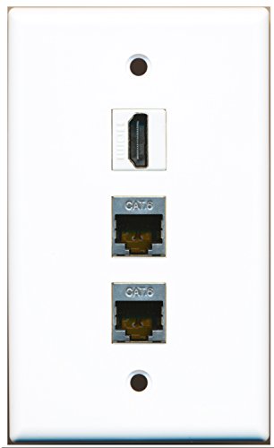 RiteAV - 1 Port HDMI 2 Port Shielded Cat6 Ethernet Wall Plate
