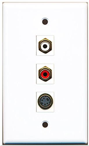 RiteAV - 1 Port RCA Red and 1 Port RCA White and 1 Port S-Video Wall Plate