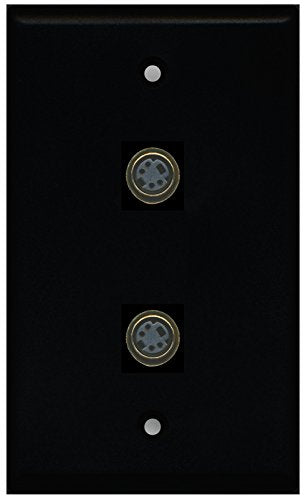RiteAV - Black 2 Port S-Video Wall Plate