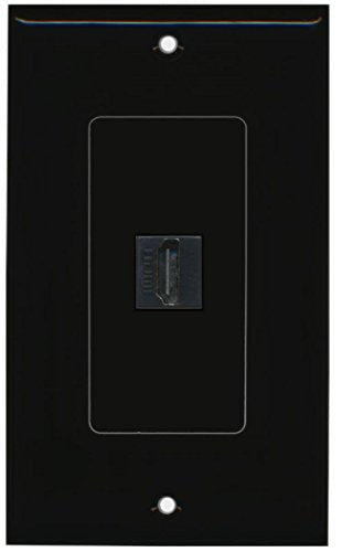 RiteAV HDMI 2.0 Wall Plate 1 Gang Decorative - 1 Port - Black