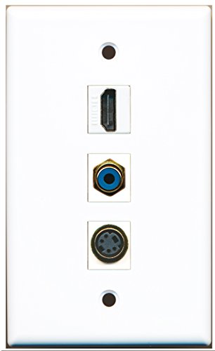 RiteAV - 1 Port HDMI and 1 Port RCA Blue and 1 Port S-Video Wall Plate