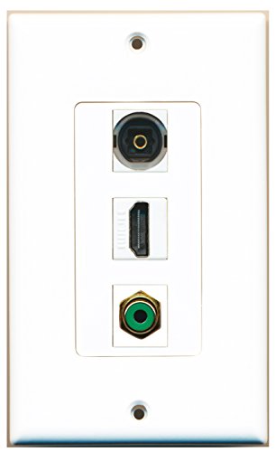 RiteAV - 1 Port HDMI 1 RCA Green 1 Toslink Wall Plate Decorative