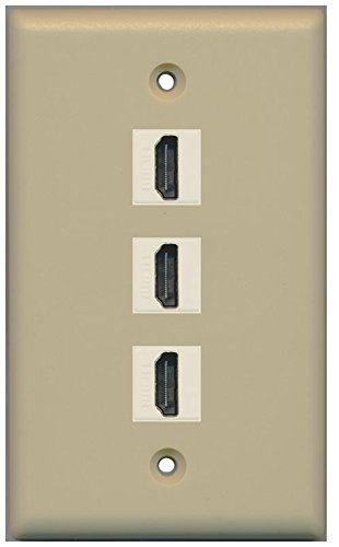 RiteAV (1 Gang Flat) 3 HDMI Ivory Wall Plate Ivory