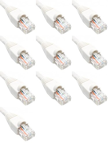 1 Ft (1ft) Cat5e Ethernet Network Patch Cable (10 Pack) White