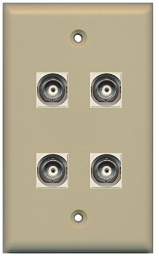 RiteAV 4 Port BNC Female/Female HD-SDI Jack Wall Plate - Ivory