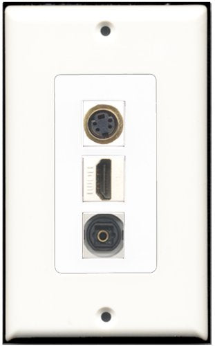 RiteAV - 1 Port HDMI 1 S-Video 1 Toslink Wall Plate Decorative