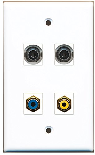 RiteAV - 1 Port RCA Yellow 1 Port RCA Blue 2 Port 3.5mm Wall Plate