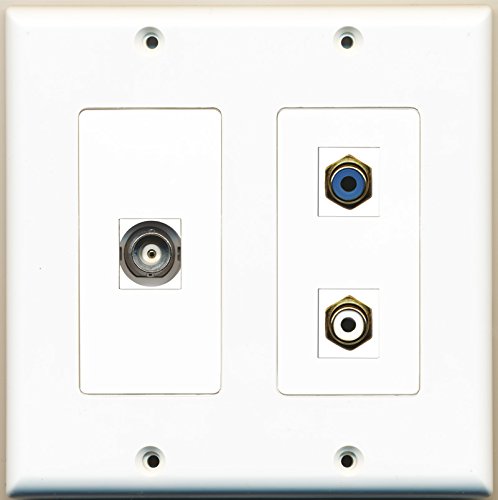 RiteAV - 1 Port RCA White 1 Port RCA Blue 1 Port BNC - 2 Gang Wall Plate