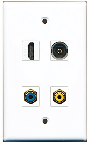 RiteAV - 1 Port HDMI 1 Port RCA Yellow 1 Port RCA Blue 1 Port Toslink Wall Plate