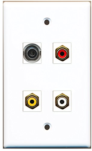 RiteAV - 1 Port RCA Red 1 Port RCA White 1 Port RCA Yellow 1 Port 3.5mm Wall Plate