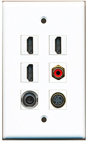 RiteAV - 3 HDMI 1 Port RCA Red 1 Port S-Video 1 Port 3.5mm Wall Plate