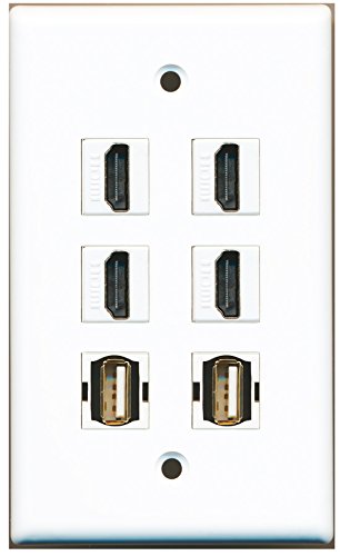 RiteAV - 4 HDMI 2 Port USB A-A Wall Plate