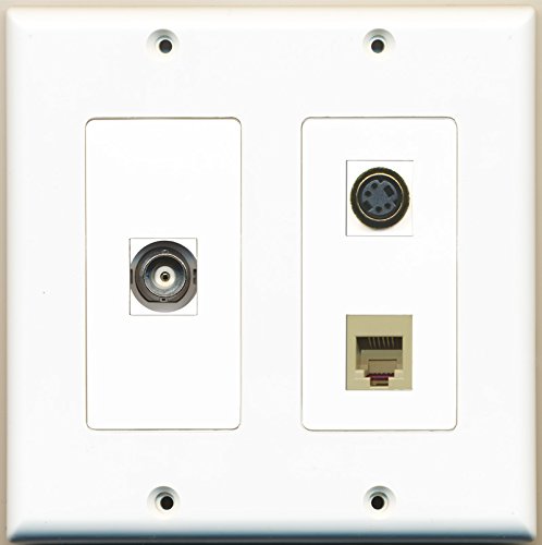 RiteAV - 1 Port Phone RJ11 RJ12 Beige 1 Port S-Video 1 Port BNC - 2 Gang Wall Plate