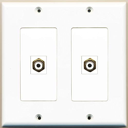 RiteAV - 2 Port RCA White - Dual Gang Wall Plate