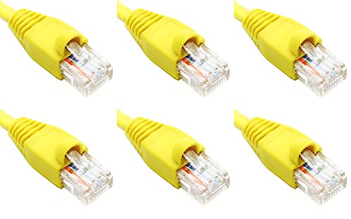 Ultra Spec Cables Pack of 6 - Yellow 1FT Cat6 Ethernet Network Cable LAN Internet Patch Cord RJ45 Gigabit
