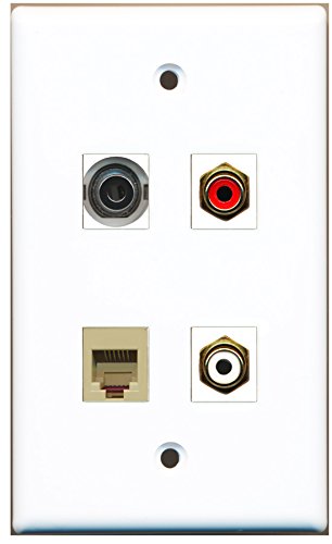 RiteAV - 1 Port RCA Red 1 Port RCA White 1 Port Phone RJ11 RJ12 Beige 1 Port 3.5mm Wall Plate