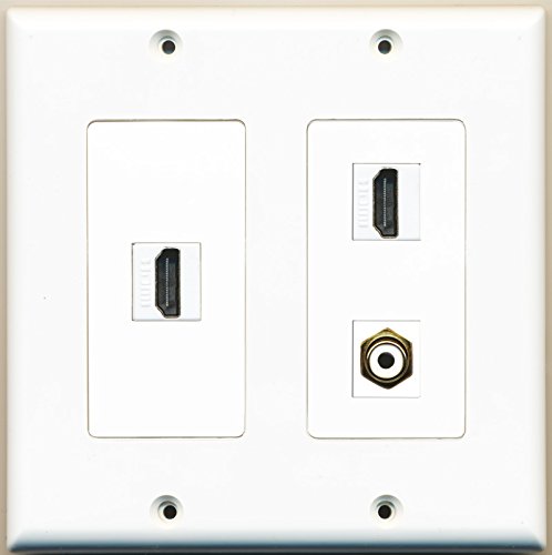 RiteAV - 2 Port HDMI 1 Port RCA White - 2 Gang Wall Plate