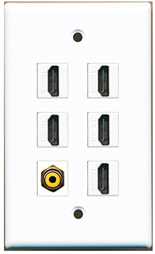 RiteAV - 5 HDMI 1 Port RCA Yellow Wall Plate