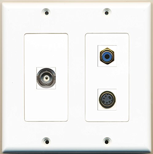 RiteAV - 1 Port RCA Blue 1 Port S-Video 1 Port BNC - 2 Gang Wall Plate