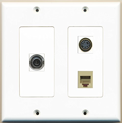 RiteAV - 1 Port Phone RJ11 RJ12 Beige 1 Port S-Video 1 Port 3.5mm - 2 Gang Wall Plate